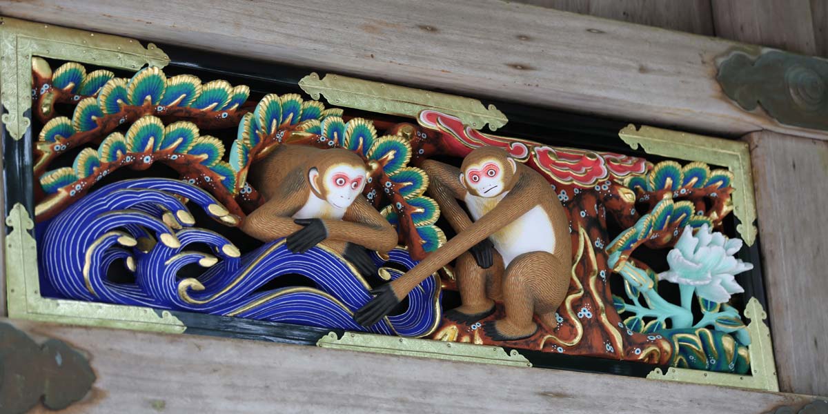 【夫婦】日光東照宮 神厩舎 猿の彫刻